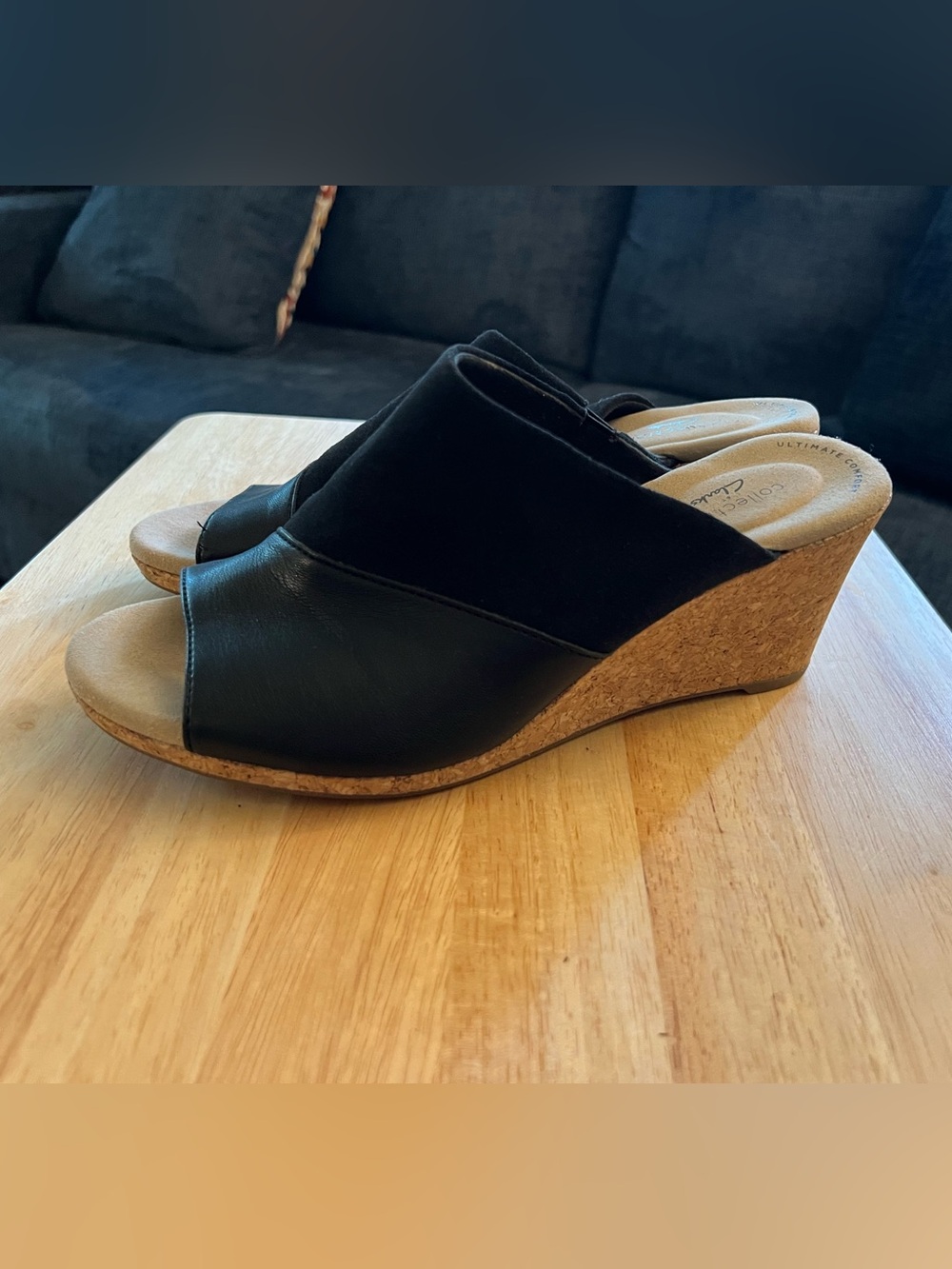 Clark’s Wedges Black Leather and Suede